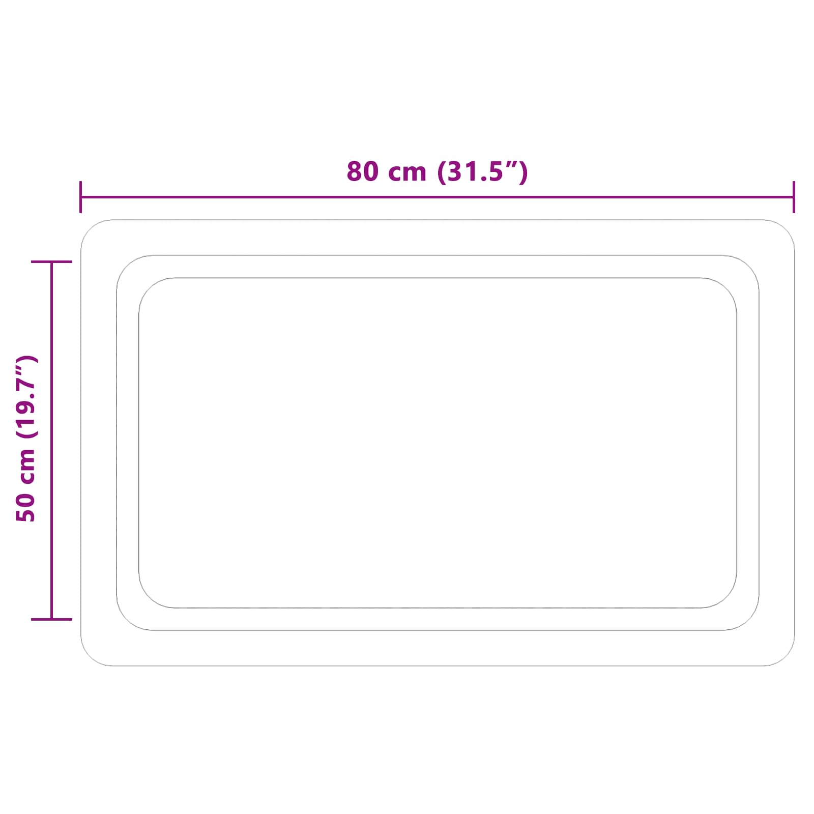 vidaXL LED Bathroom Mirror Transparent 80 x 50 cm Tempered Glass 5