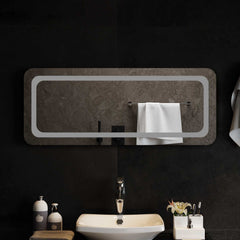 vidaXL LED Bathroom Mirror Transparent 100 x 40 cm Tempered Glass 1
