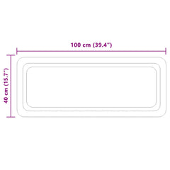 vidaXL LED Bathroom Mirror Transparent 100 x 40 cm Tempered Glass 5