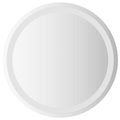 vidaXL LED Bathroom Mirror Transparent Ø 50 cm Tempered Glass 2