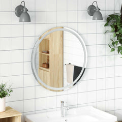 vidaXL LED Bathroom Mirror Transparent Ø 30 cm Tempered Glass
