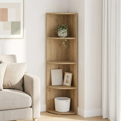 Corner Shelf 4-Tier 31.5 x 31 x 130 cm Engineered Wood Artisan oak