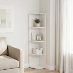 Corner Shelf 4-Tier 41.5 x 41.5 x 143 cm Engineered Wood White