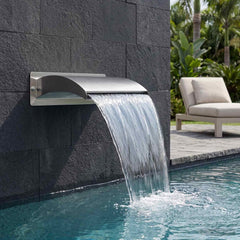 Pool Fountain Silver 45x26x13 cm Stainless Steel with LED