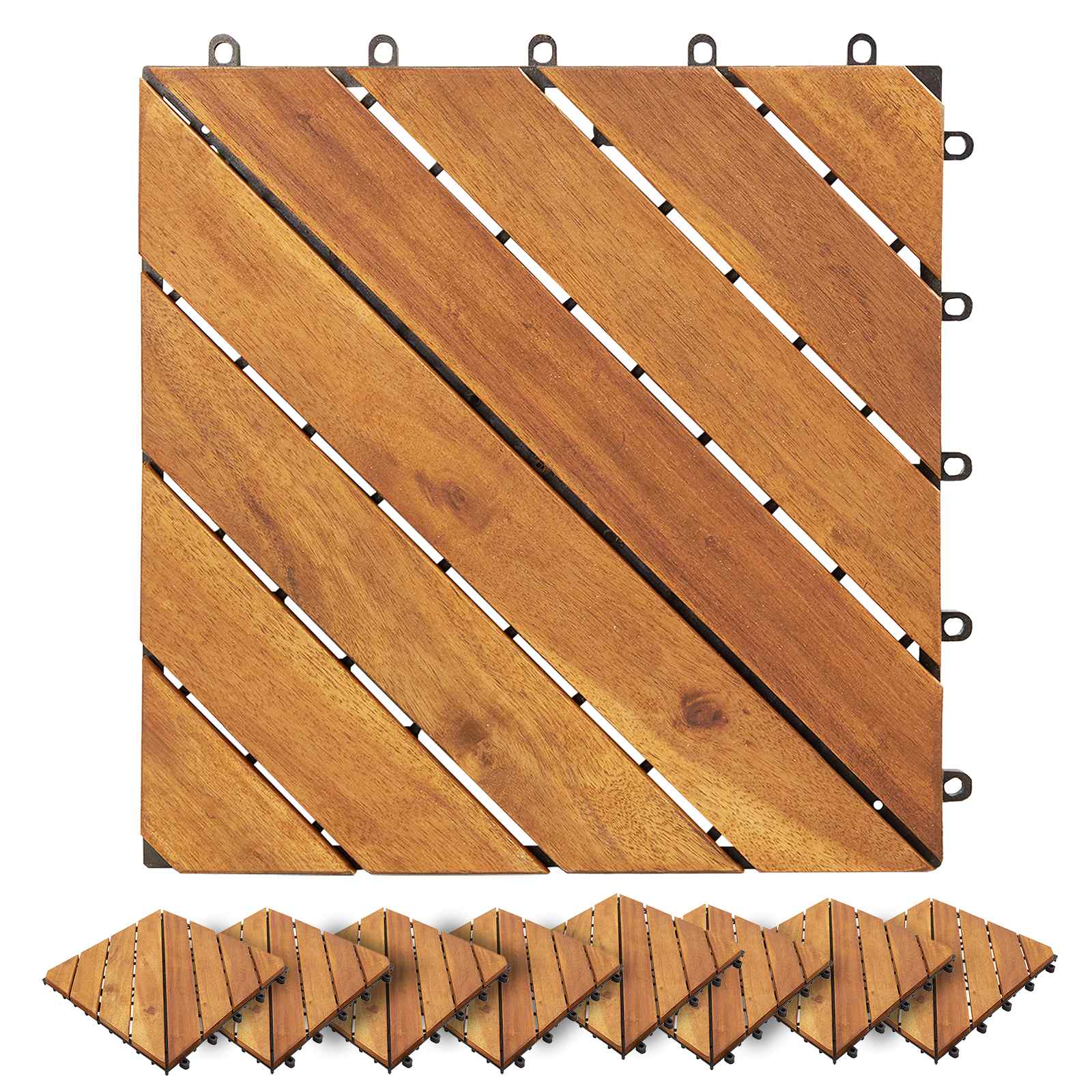 vidaXL Decking Tile 20 pcs Brown 30 x 30 cm Acacia Hardwood 3
