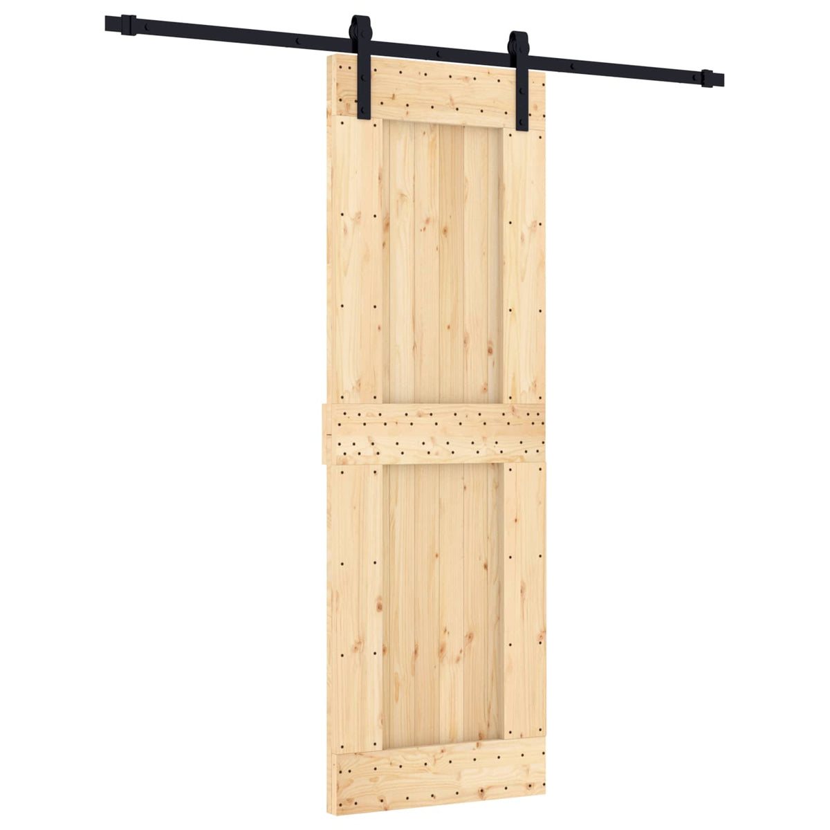 vidaXL Sliding Door 70 x 210 cm Solid Pine Wood (Untreated) 2