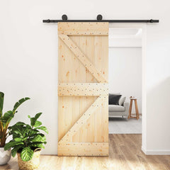 Sliding Door Solid Pine Wood Untreated