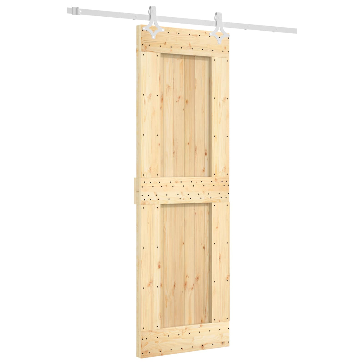 vidaXL Sliding Door 70 x 210 cm Solid Pine Wood (Untreated) 2