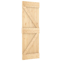 vidaXL Sliding Door 70 x 210 cm Solid Pine Wood (Untreated) 3