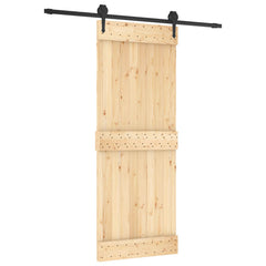 vidaXL Sliding Door 80 x 210 cm Solid Pine Wood (Untreated) 2