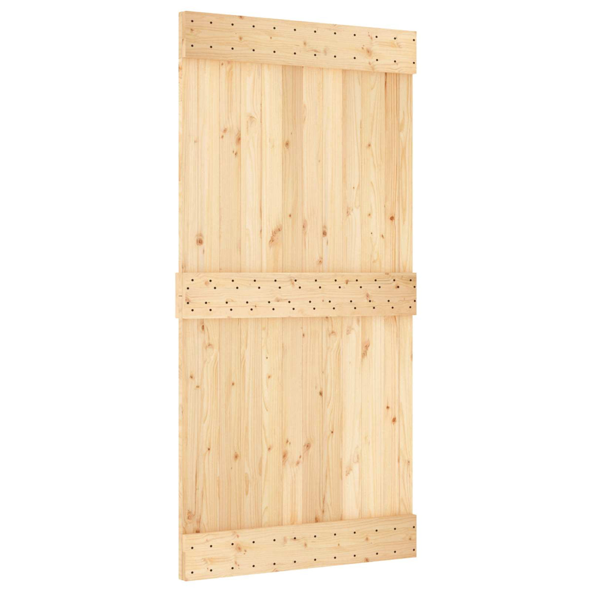 vidaXL Sliding Door Natural and Black 100 x 210 cm Solid Pine Wood 3