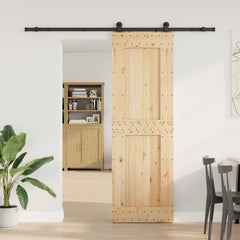 Sliding Door NARVIK Natural and Black 213.5 cm Square 70 cm