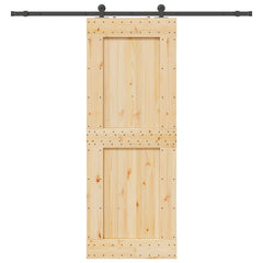 Sliding Door NARVIK Natural and Black 213.5 cm Square 85 cm