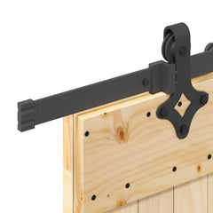 Sliding Door NARVIK Natural and Black 213.5 cm Cross Design 70 cm