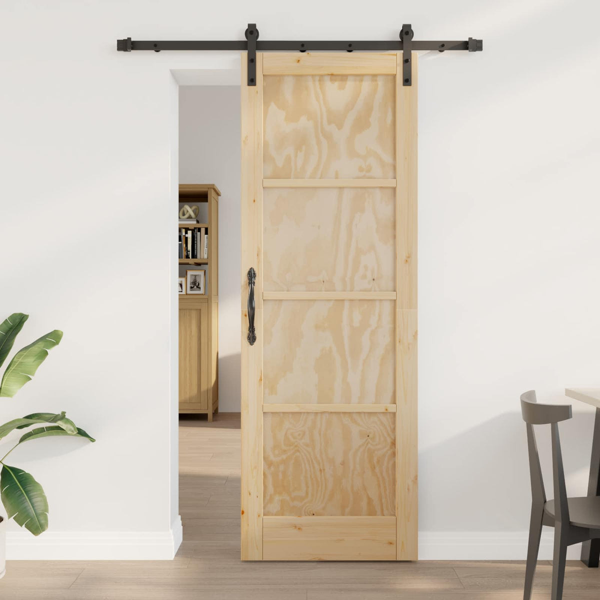 Sliding Door Engineered Wood Natural 73.5 cm 211 cm 152.5 cm
