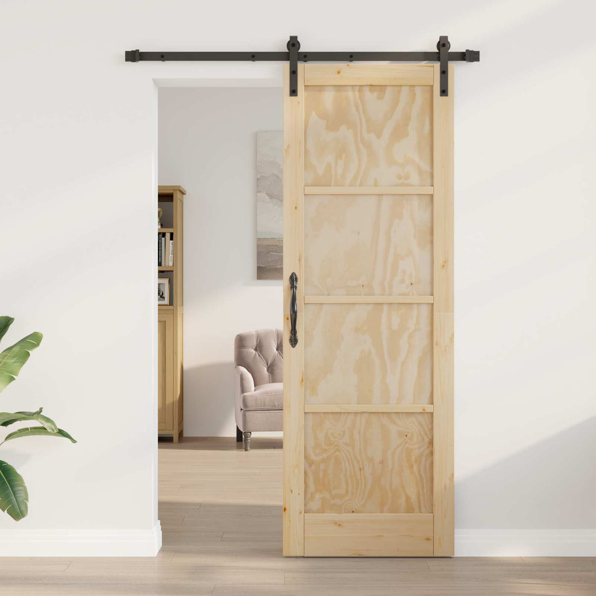 Sliding Door Engineered Wood Natural 73.5 cm 211 cm 152.5 cm
