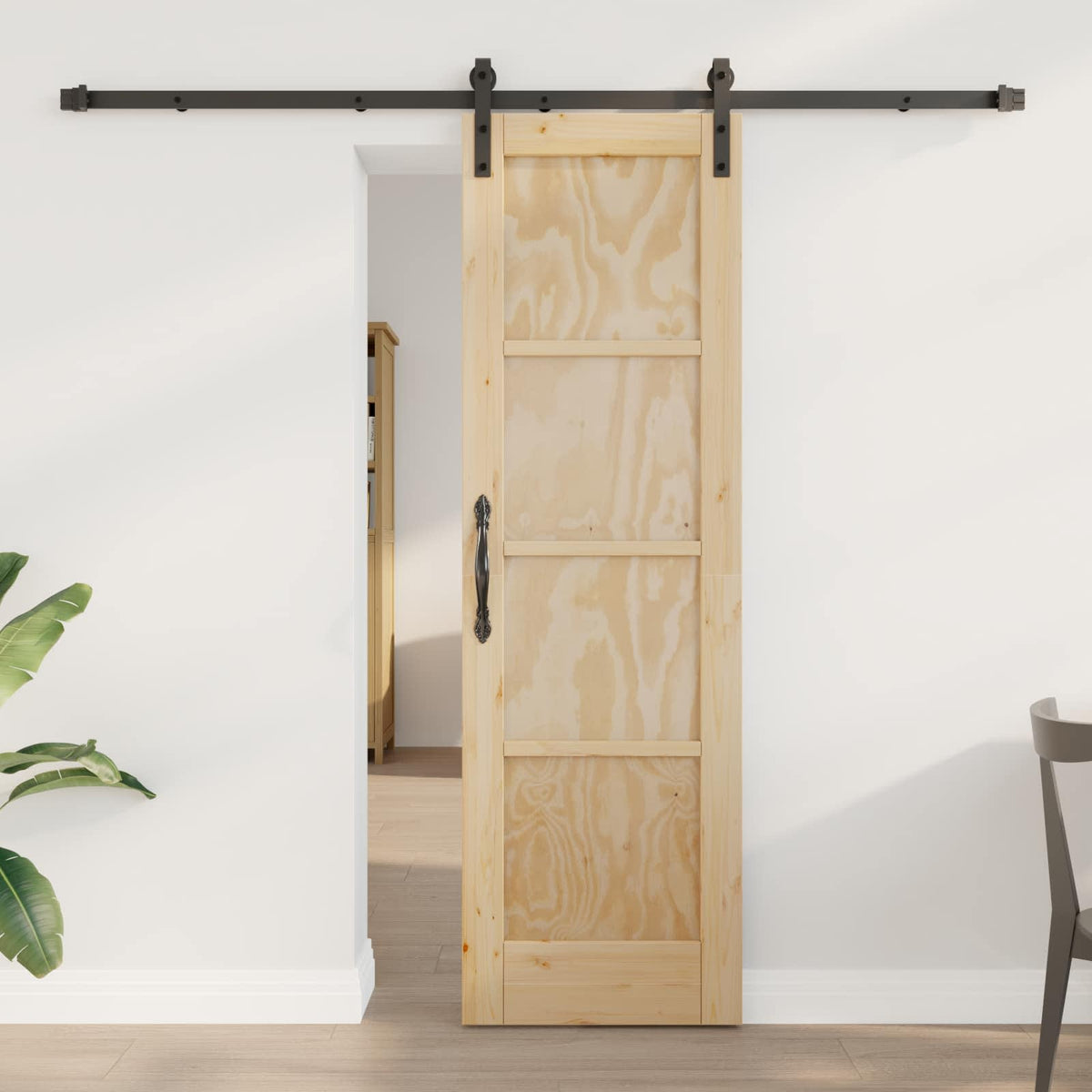 Sliding Door Engineered Wood Natural 61 cm 198.5 cm 213.5 cm