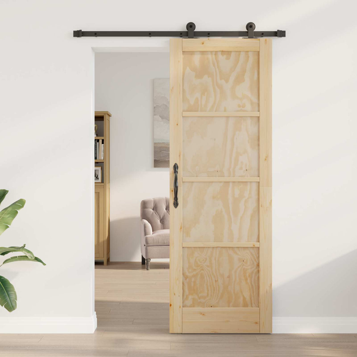 Sliding Door ORKDAL Engineered Wood Natural 73.5 cm 211 cm 152.5 cm