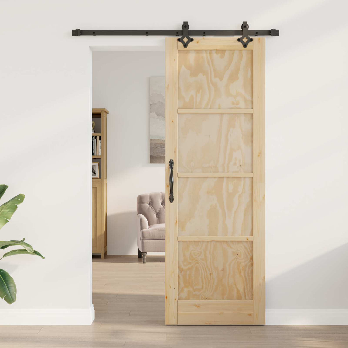 Sliding Door ORKDAL Engineered Wood Natural 73.5 cm 211 cm 152.5 cm