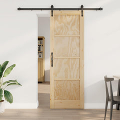 Sliding Door ORKDAL Engineered Wood 183 cm Natural and black 73.5 cm 211 cm