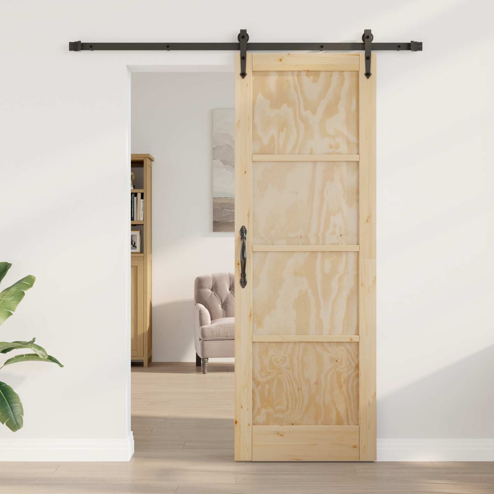 Sliding Door ORKDAL Engineered Wood 183 cm Natural and black 73.5 cm 211 cm