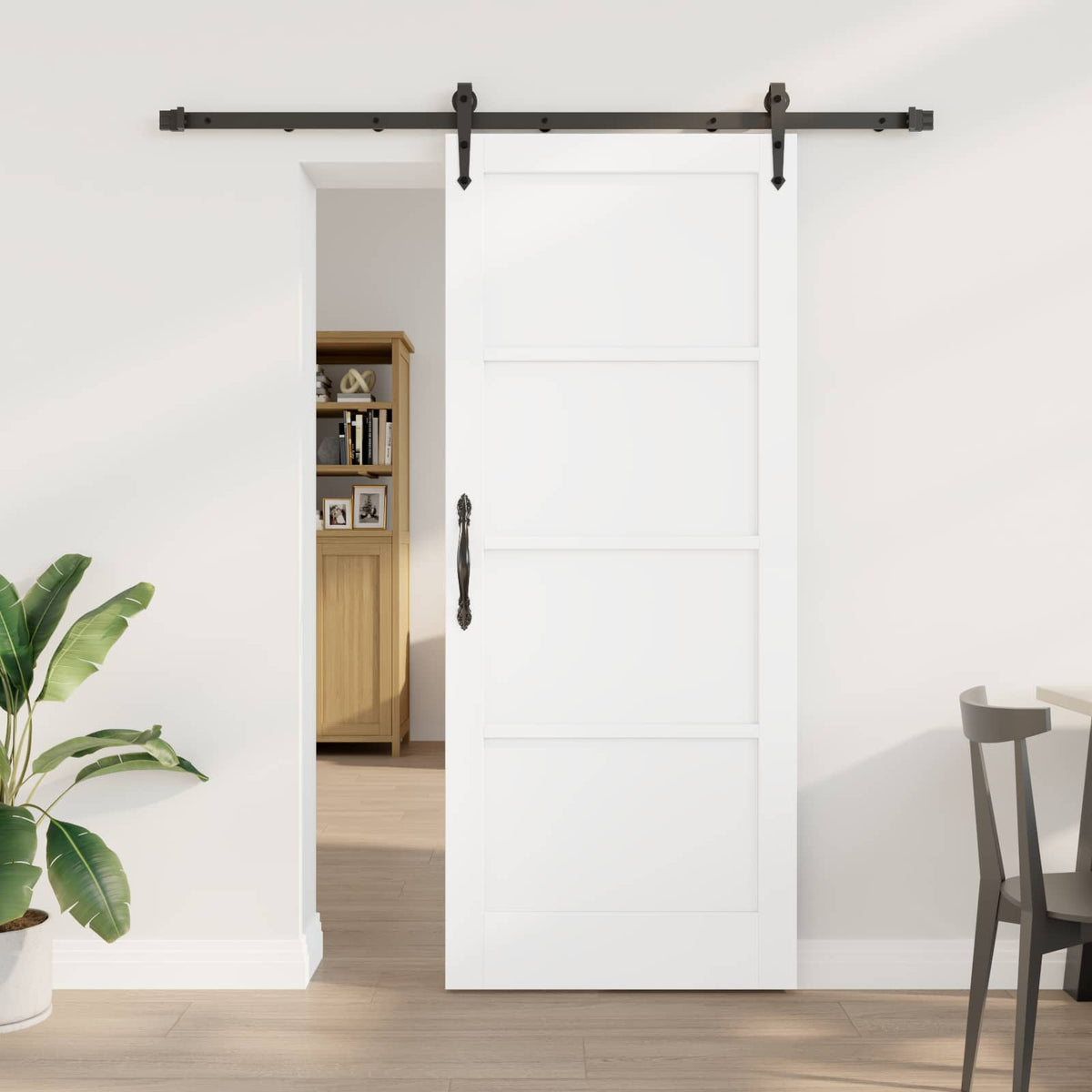 Sliding Door ORKDAL Engineered Wood 183 cm White and black 83 cm 202 cm