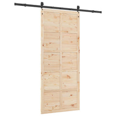 Sliding Door Natural Solid Pine Wood 100 x 208 cm 183 cm