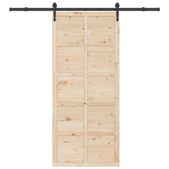 Sliding Door Natural Solid Pine Wood 100 x 208 cm 183 cm