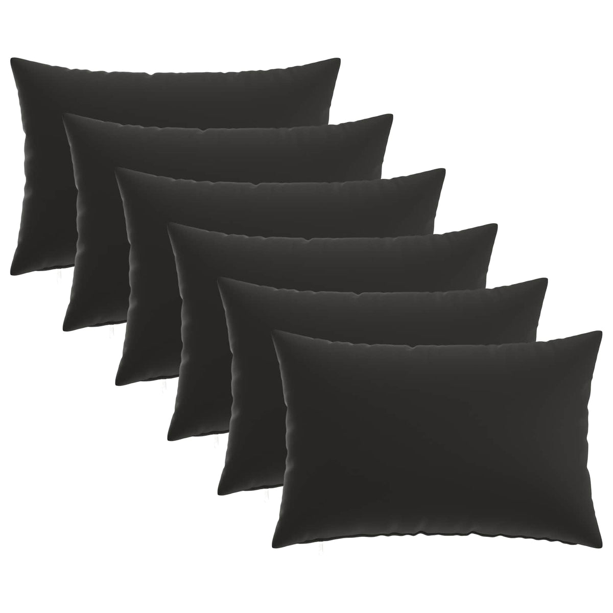 vidaXL Throw Pillow 6 pcs HEERLEN Black 30 x 50 cm Polyester 2