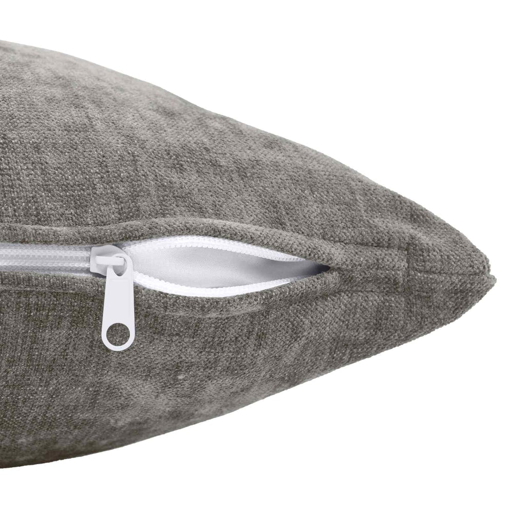 Throw Pillow HEERLEN Dark Grey Chenille Fabric