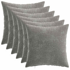 vidaXL Throw Pillow 6 pcs HEERLEN Dark Grey 35 x 35 cm Chenille Fabric 2