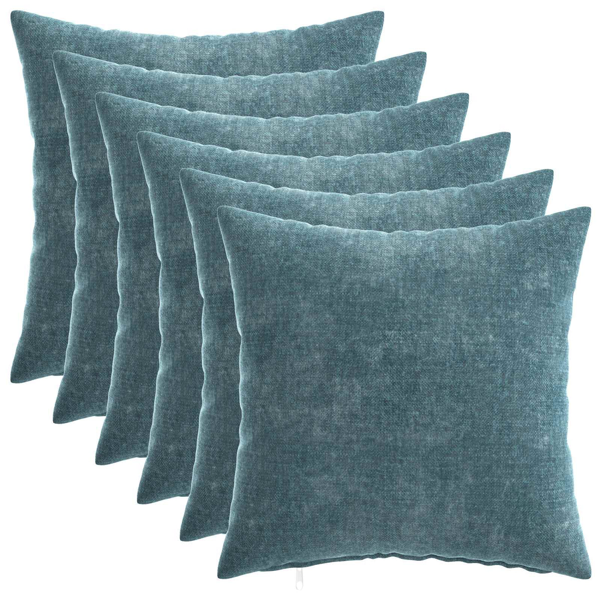 vidaXL Throw Pillow 6 pcs HEERLEN Blue 35 x 35 cm Chenille Fabric 2