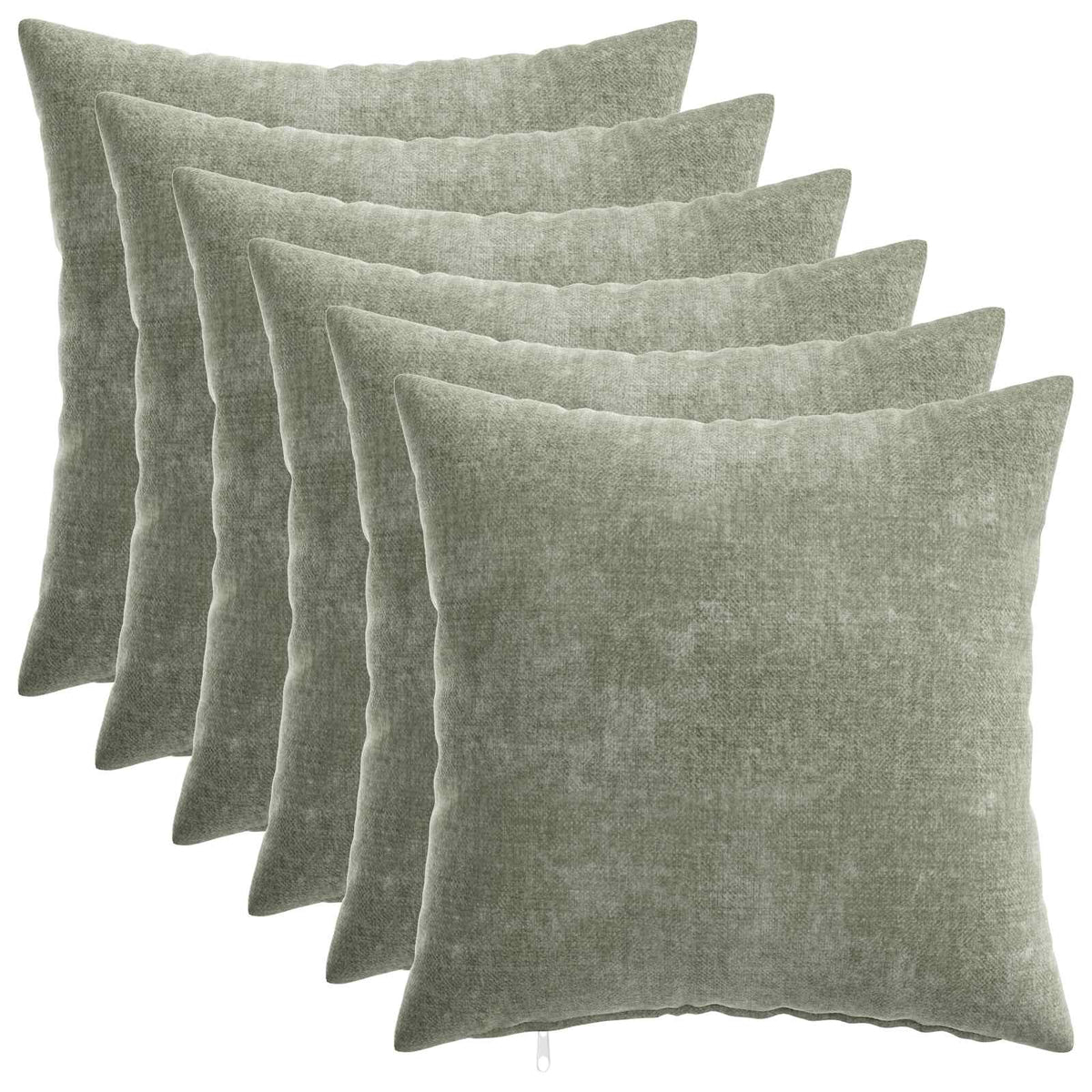 Throw Pillow HEERLEN Chenille Fabric 6 pcs