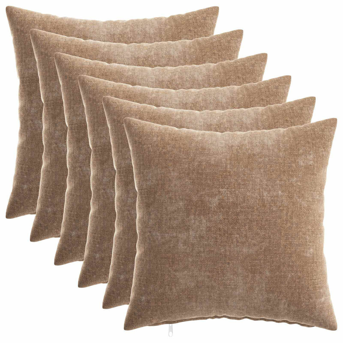 vidaXL Throw Pillow 6 pcs HEERLEN Brown 35 x 35 cm Chenille Fabric 2