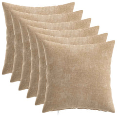 Throw Pillow HEERLEN Chenille Fabric 6 pcs