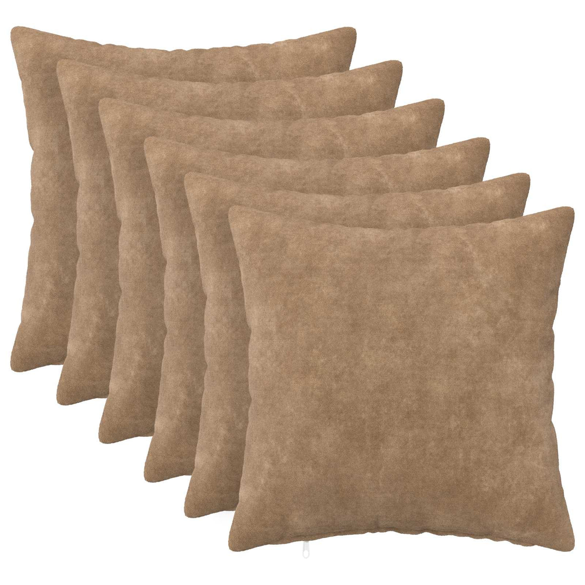 vidaXL Cushion with Pillow HEERLEN 6 pcs Taupe Microfiber Fleece 1