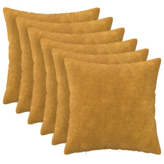 vidaXL Cushion with Pillow HEERLEN 6 pcs Yellow Microfiber Fleece 1
