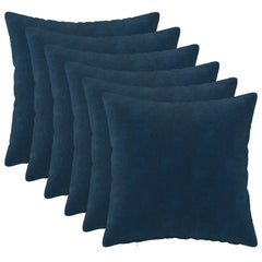 vidaXL Cushion with Pillow HEERLEN 6 pcs Blue Microfiber Fleece 1