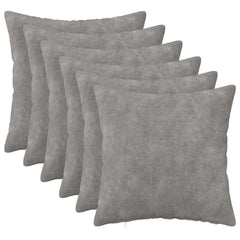 vidaXL Cushion with Pillow HEERLEN 6 pcs Light Grey Microfiber Fleece 1