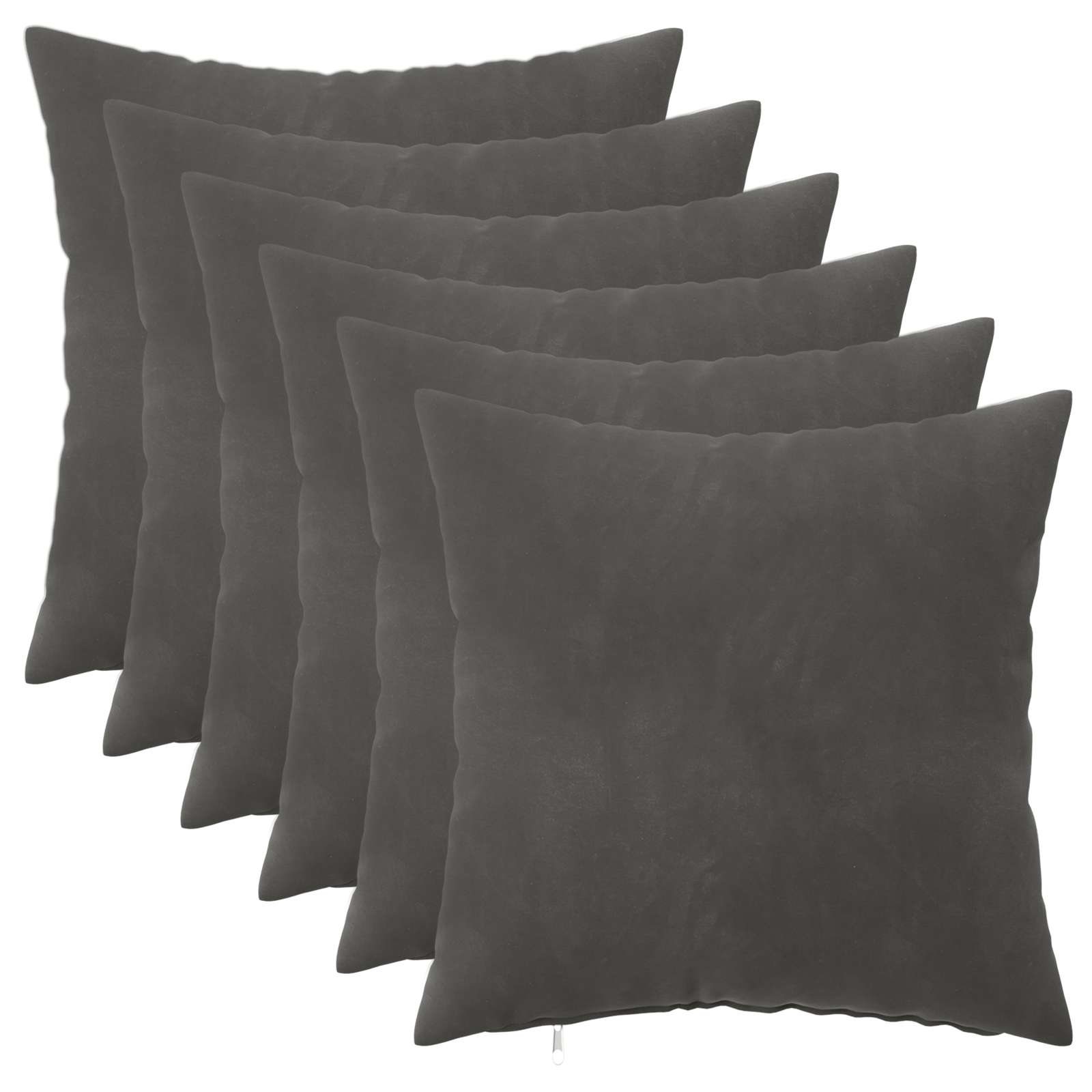 vidaXL Cushion with Pillow HEERLEN 6 pcs Dark Grey Velvet 1