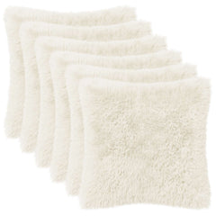 vidaXL Cushion with Pillow HEERLEN 6 pcs White PV Fleece 2