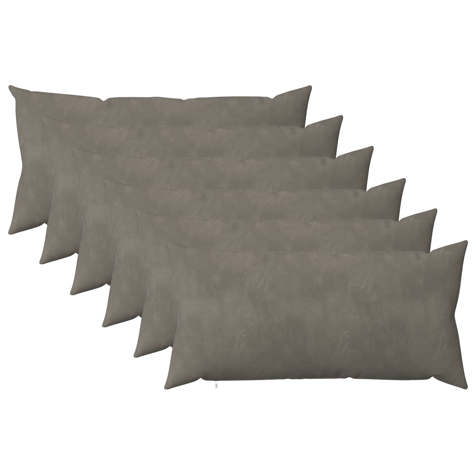 vidaXL Cushion with Pillow HEERLEN 6 pcs Light Grey Velvet 2