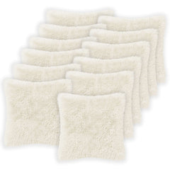 vidaXL Cushion with Pillow HEERLEN 6 pcs White PV Fleece 2