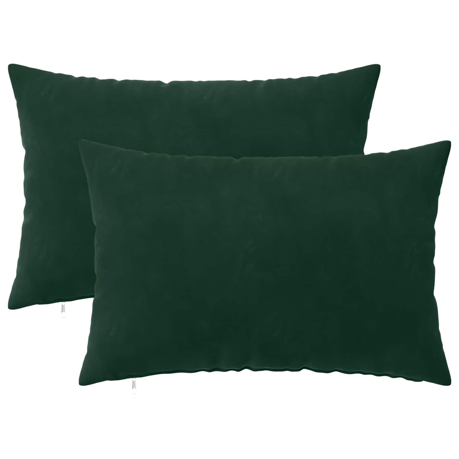 vidaXL Cushion with Pillow HEERLEN 2 pcs Dark Green Velvet 2