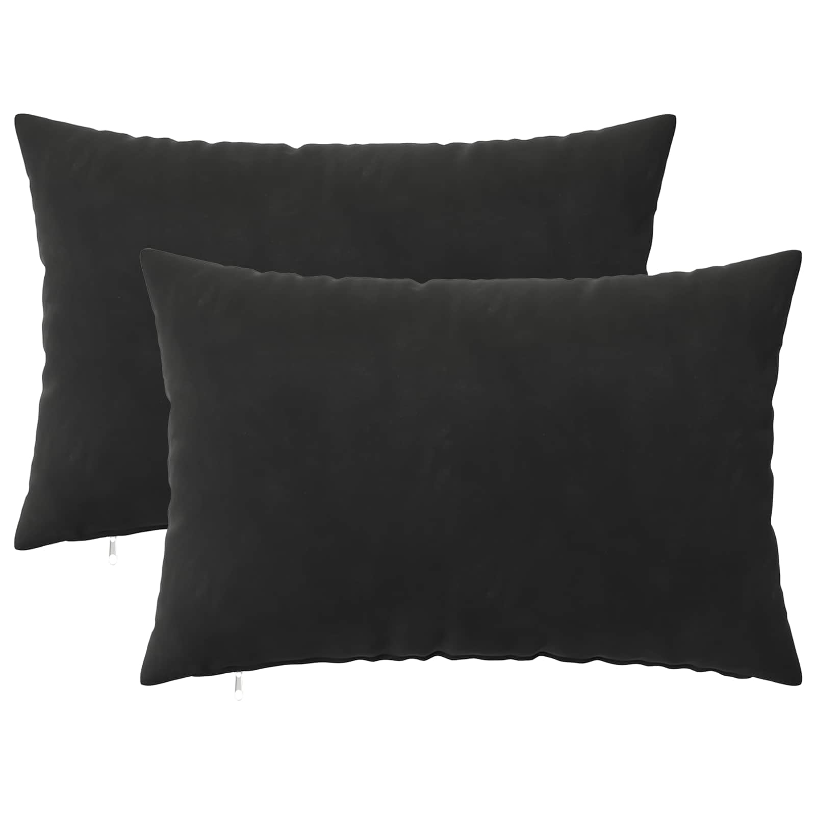 vidaXL Cushion with Pillow HEERLEN 2 pcs Black Velvet 2
