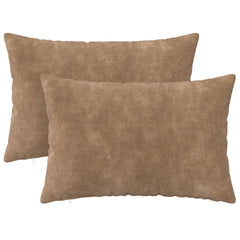 Throw Pillow HEERLEN Taupe Microfiber Fleece