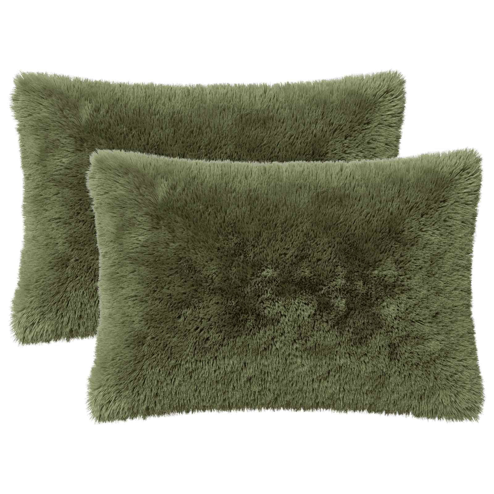 vidaXL Cushion with Pillow HEERLEN 2 pcs Green PV Fleece 2