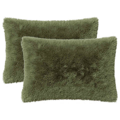vidaXL Cushion with Pillow HEERLEN 2 pcs Green PV Fleece 2