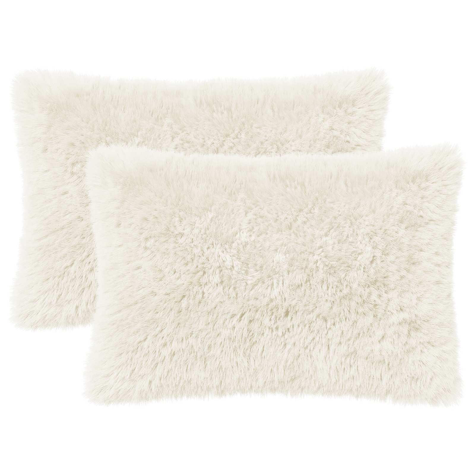 vidaXL Cushion with Pillow HEERLEN 2 pcs White PV Fleece 2