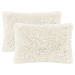 vidaXL Cushion with Pillow HEERLEN 2 pcs White PV Fleece 2